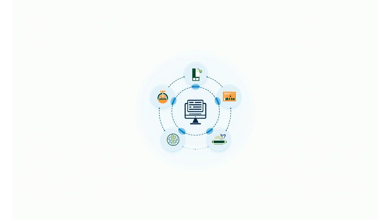 Diagram illustrating collaborative real estate agent workflow with connected icons