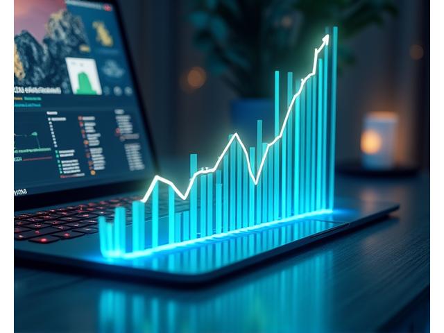 A financial graph showing an upward trend, symbolizing market trend analysis and forecasts.