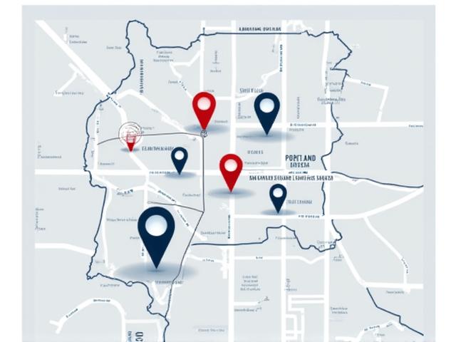 Map of Portland highlighting various neighborhoods with pins and location markers.