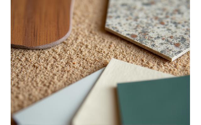 Sustainable building materials, reclaimed wood and natural fibers