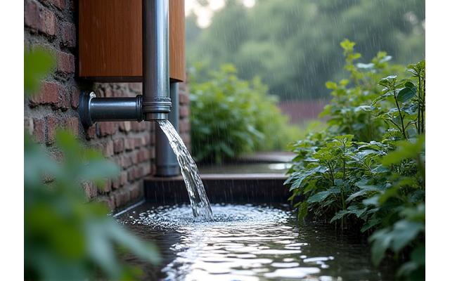Rainwater harvesting system with water barrels