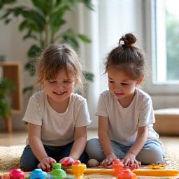 Happy children playing in a childcare setting.