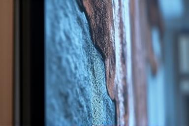 Close-up of a high-resolution screen showing intricate details of a virtual property tour, emphasizing 4K resolution.